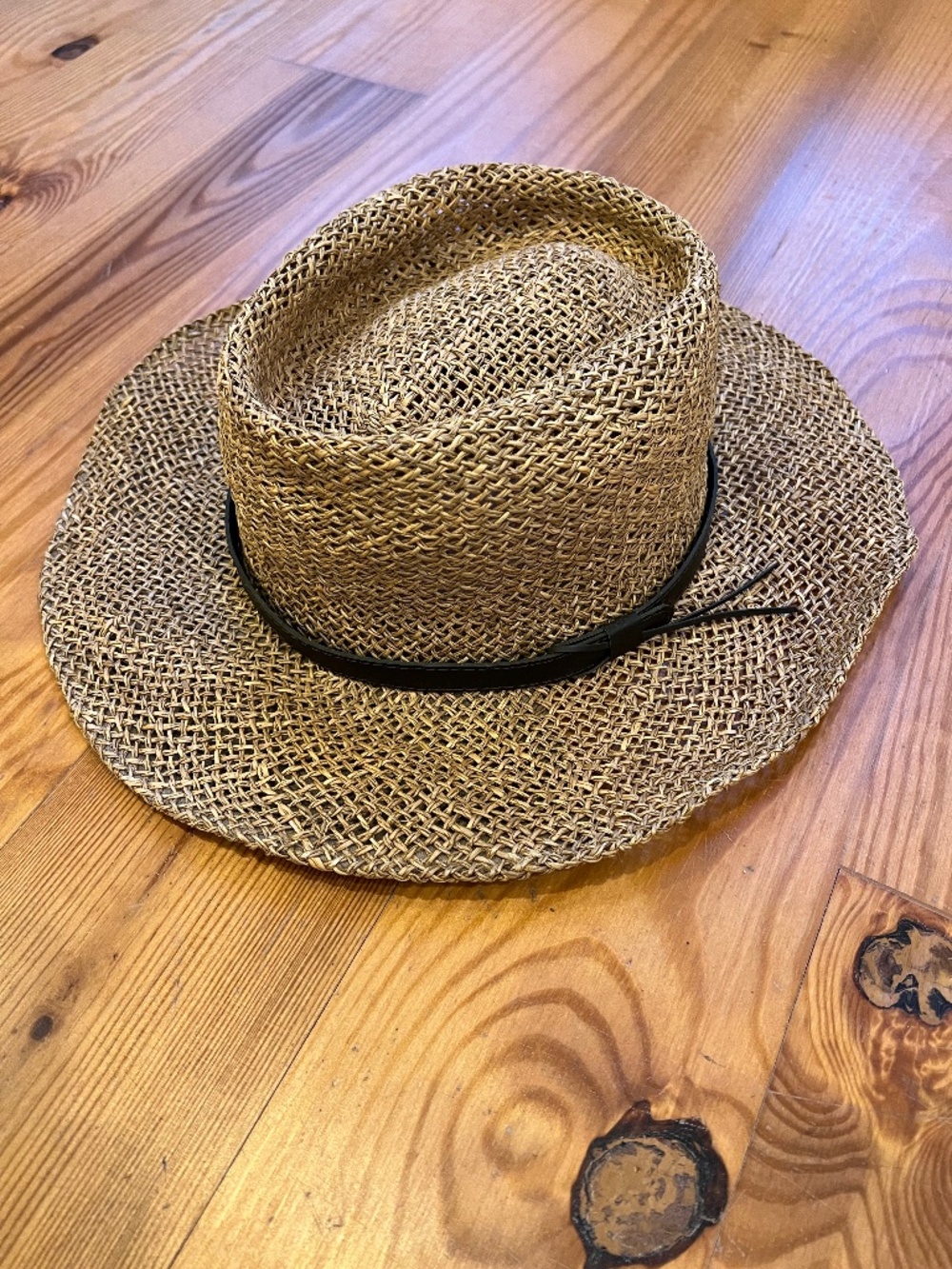 Stetson Gambler Straw Hat Large Wheat Woven Open Weave Cowboy Western Panama